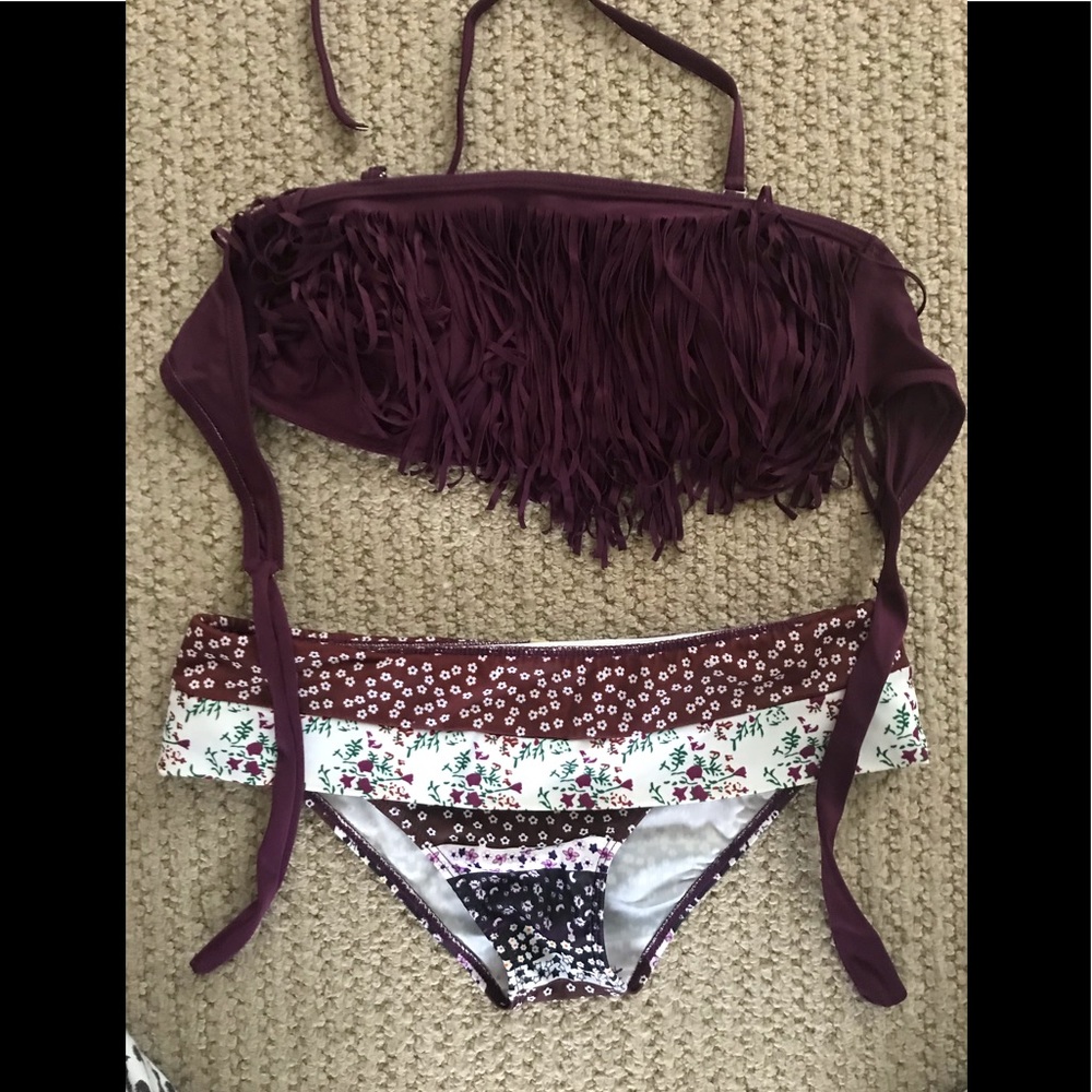 Purple Fringe swim suit
